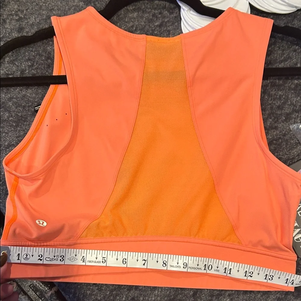 Lululemon EUC Orange Sleeveless Crop Top SIZE SMALL